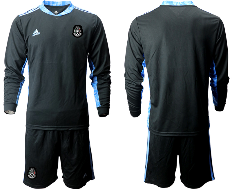 Men 2020-2021 Season National team Mexico goalkeeper Long sleeve black Soccer Jersey